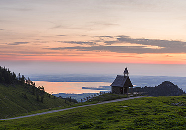 Chapel Steinlingkapelle at Mt. Kampenwand in the Chiemgau Alps in upper bavaria. Europe, Germany, Bavaria