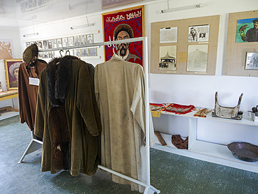 Museum commemorating Mr Koshomkul, a famous sportsman and folk hero of the 20th century. The Suusamyr plain, a high valley in Tien Shan Mountains. Asia, central Asia, Kyrgyzstan