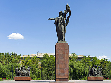 Monument commemorating the Fighters for the Revolution (errected 1978). The capital Bishkek . Asia, Central Asia, Kyrgyzstan