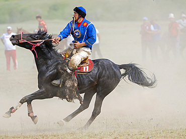 Kok Boru (Buzkashi), traditional equestrian team sport. Festival on the Suusamyr plain commemorating Mr Koshkomul, a sportsman and folk hero of the last century. Kok Boru is listed as UNESCO Intangible Cultural Heritage Asia, central asia, Kyrgyzstan