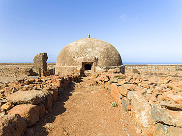 The cistern. Fortress Forte Real de Sao Filipe. Cidade Velha, historic center of Ribeira Grande, listed as UNESCO world heritage. Island of Santiago (Ilha de Santiago), Islands of Cape Verde in the equatorial Atlantic.