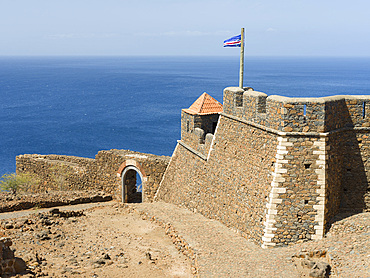 Fortress Forte Real de Sao Filipe. Cidade Velha, historic center of Ribeira Grande, listed as UNESCO world heritage. Island of Santiago (Ilha de Santiago), Islands of Cape Verde in the equatorial Atlantic.