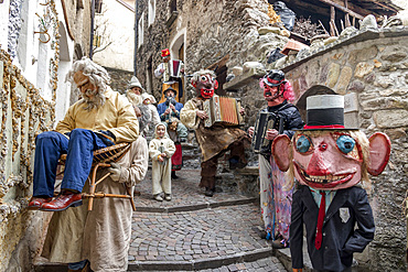 Valvarrone Sueglio village, Lake Como, traditional Carnival called I Craponi di Sueglio, lombardy, Italy, Europe