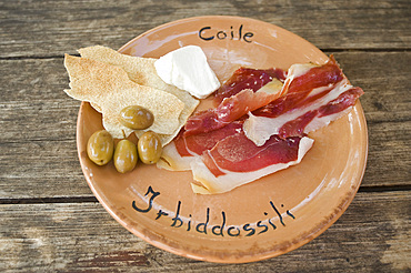 Typical Food, Cuile Irbidossili (Goatfold), Supramonte, Baunei, Ogliastra, Sardinia, Italy