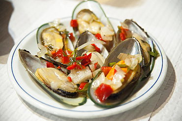 Mussels, City Porto (Oporto) at Rio Douro. The old town is listed as UNESCO world heritage. Portugal, Europe