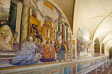 Frescoes, Monteoliveto abbey, Asciano, Tuscany, Italy, Europe