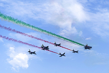 Manifestation of the Frecce Tricolori, San Benedetto del Tronto, Marche, Italy, Europe