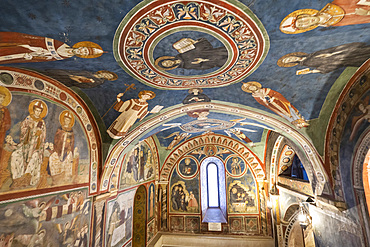 Sanctuary of the Sacro Speco of San Benedetto, Interior, Frescoes, Subiaco, Lazio, Italy, Europe