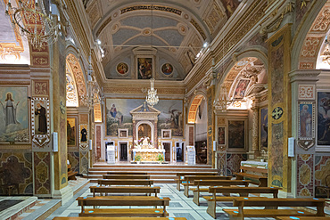 Sanctuary Madonna dell'Ambro church, Interior, Montefotyino, Marche, Italy, Europe