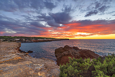 Seascape, Cala Saona beach, Sunset, Balearis Islands, Formentera, Spain