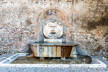 Fountain in Piazza Peter of Illyria square, Giardino degli Aranci, Orange Garden, Aventine hill, Rome, Lazio, Italy, Europe