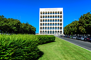 A view of the Palazzo della Civiltŗ Italiana palace in EUR, Piazza Concordia square, Roma, Lazio, Italy, Europe