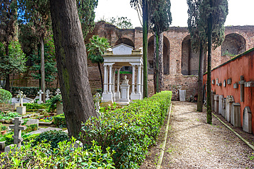 Cimitero Acattolico, Non-Catholic Cemetery of Rome, also called Cimitero dei Protestanti Protestant Cemetery or Cimitero degli Inglesi Englishmen's Cemetery, European Cemeteries Route, Testaccio, Lazio, Italy, Europe