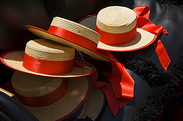 Gondoliers straw hats, Venice, Italy, Europe