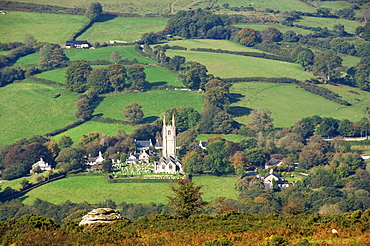 The village of Widecombe in the Moor, Dartmoor National Park, Devon, England, United Kingdom, Europe