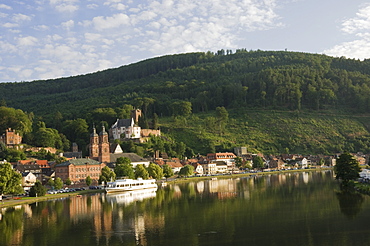 View across the River Main to Miltenberg, Bavaria, Germany, Europe