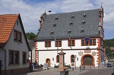 The historic 16th century Town Hall in Burgstadt, Michelstadt am Main, Bavaria, Germany, Europe