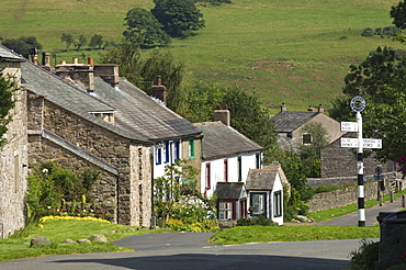 Cottages in the centre of Hesket Newmarket, John Peel Country, Cumbria, England, United Kingdom, Europe