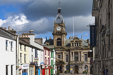 Town Hall from Allhallows Lane, Kendal, South Lakeland, Cumbria, England, United Kingdom, Europe