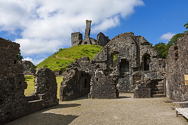 The 11th century motte and bailey castle, Okehampton, Devon, England, United Kingdom, Europe