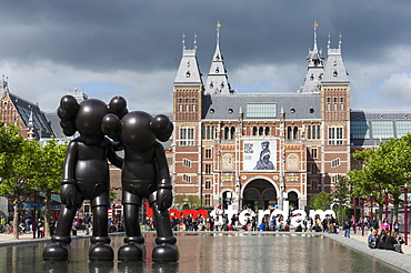 Rijks Museum, from the Pond, Amsterdam, The Netherlands, Europe