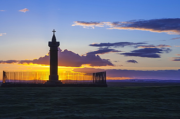 Death site of Edward 1st of England, known as The hammer of the Scots, on Brough Marsh, Solway, Cumbria, England, United Kingdom, Europe