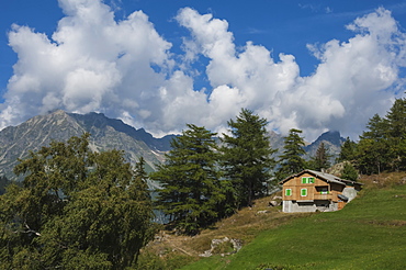 Farm on the Col de la Forclaz, High Alps, Switzerland, Europe