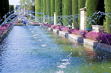 Fountains in gardens, Cordoba, Andalucia (Andalusia), Spain, Europe