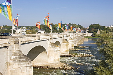 Pont Wilson, bridge crossing the Loire River, city of Tours, Indre-et-Loire, Centre, France, Europe