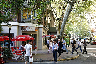 Street scene in the center of Mendoza, Argentina, South America