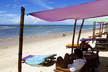 People at Parracho Beach, Arraial d'Ajuda, Bahia, Brazil, South America