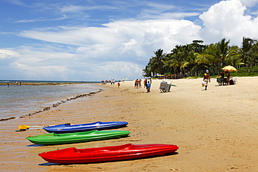 People at Parracho Beach, Arraial d'Ajuda, Bahia, Brazil.