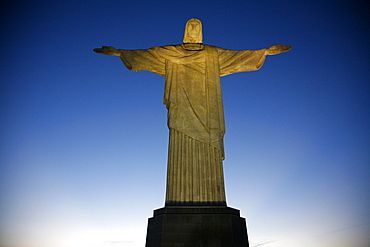 The statue of Christ the Redeemer on top of the Corcovado mountain, Rio de Janeiro, Brazil, South America 