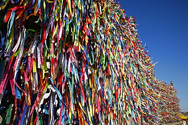 Lucky ribbons tied around at Igreja Nosso Senhor do Bonfim church, Salvador (Salvador de Bahia), Bahia, Brazil, South America 