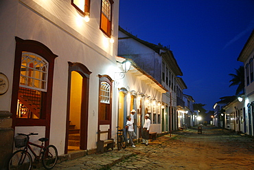 Typical colonial houses in the historic part of Paraty (Parati), Rio de Janeiro State, Brazil, South America