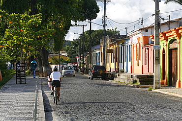 Colonial building in the old colonial city centre in the lower area, Porto Seguro, Bahia, Brazil, South America