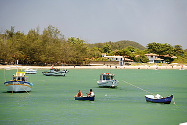 Fishermen boats at Manguinhos Beach, Buzios, Rio de Janeiro State, Brazil, South America 