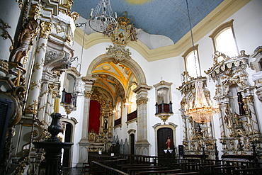 Interior of Igreja de Nossa Senhora do Carmo (Our Lady of Mount Carmel) church, Ouro Preto, UNESCO World Heritage Site, Minas Gerais, Brazil, South America 