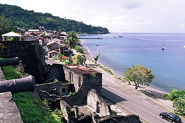 Ruins at Saint Pierre, where in 1902 Mont Pelee volcano erupted, killing 30000 inhabitants, Martinique, Lesser Antilles, West Indies, Caribbean, Central America