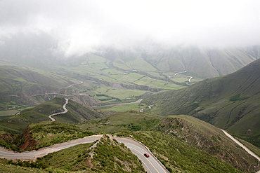 View over the Cuesta del Obispo road between Cachi and Salta, Salta Province, Argentina, South America 