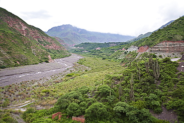 Landscape from the Valles Calchaquies on the road between Cachi and Salta, Salta Province, Argentina, South America 