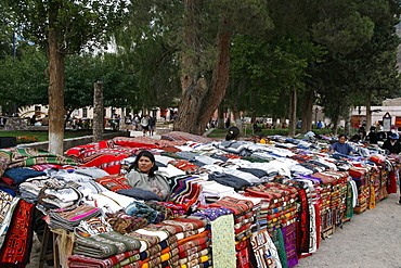 Market in Purmamarca, Quebrada de Humahuaca, Jujuy Province, Argentina, South America