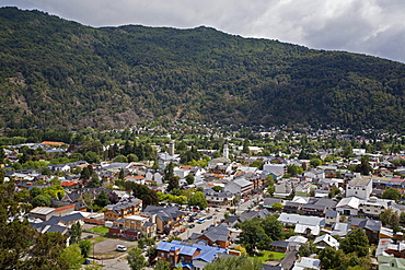 View over San Martin de Los Andes, Patagonia, Argentina, South America 