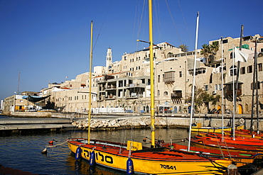 View over the port and Old Jaffa, Tel Aviv, Israel, Middle East