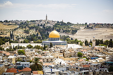 View over the Old City with the Dome of the Rock, UNESCO World Heritage Site, Jerusalem, Israel, Middle East 