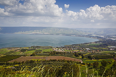 View over the Sea of Galilee (Lake Tiberias), Israel. Middle East 