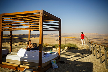 View over the Ramon crater seen from Beresheet hotel, Mitzpe Ramon, Negev region, Israel, Middle East