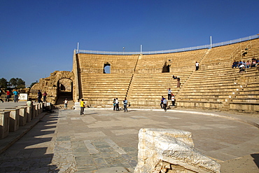 The Roman amphitheatre, Caesarea, Israel, Middle East 