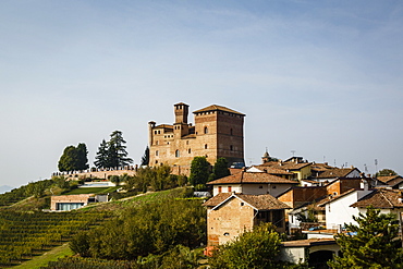 View over Grinzane Cavour castle, Langhe, Cuneo district, Piedmont, Italy, Europe