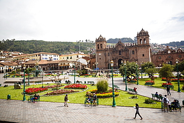 Plaza de Armas with the Cathedral, Cuzco, UNESCO World Heritage Site, Peru, South America 